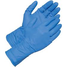 Blue nitrile powder free gloves